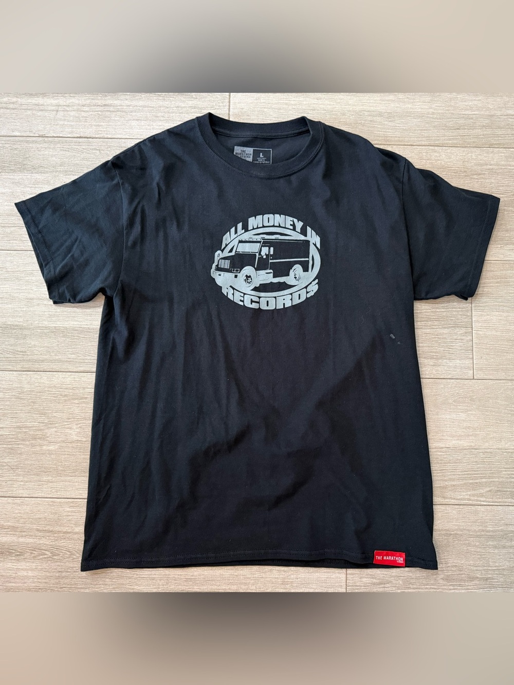 Men's The Marathon Clothing All Money In T-Shirt Truck Black Gray Sz Large Used